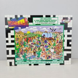Wordamajig Jigsaw Puzzle, 200 pcs + 4 Crosswords Wild West NEW Sealed